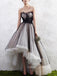 Sweetheart Tulle A-line High-low Long Evening Prom Dresses, Strapless Custom Prom Dresses, YD0067