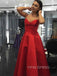 Spaghetti Straps A-line Satin Long Evening Prom Dresses, Custom Cheap Sweetheart Prom Dresses, YD0078