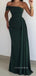 Dark Green Mermaid One Shoulder Long Evening Prom Dresses, Custom Prom Dresses, YD0089