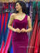 One Shoulder Fuchsia Mermaid Long Evening Prom Dresses, Custom Prom Dresses, YD0097