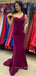 One Shoulder Fuchsia Mermaid Long Evening Prom Dresses, Custom Prom Dresses, YD0097