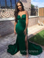 Gorgeous Emerald Green Mermaid Long Evening Prom Dresses, Custom Strapless Prom Dress, YD0114