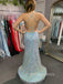 Gorgeous Sequins Mermaid V-neck Long Evening Prom Dresses, Custom Spaghetti Straps Prom Dress, YD0119