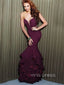 Sexy Strapless Mermaid Long Evening Prom Dresses, Custom V-neck Prom Dress, YD0123