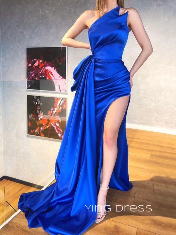 Popular Mermaid Strapless Satin Long Evening Prom Dresses, Cheap Prom Dress, YD0144