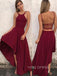 Morden A-line High-low Burgundy Long Evening Prom Dresses, Cheap Custom Prom Dress, YD0162