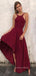 Morden A-line High-low Burgundy Long Evening Prom Dresses, Cheap Custom Prom Dress, YD0162