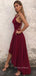 Morden A-line High-low Burgundy Long Evening Prom Dresses, Cheap Custom Prom Dress, YD0162