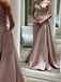 One Shoulder A-line Satin Long Evening Prom Dresses, Cheap Custom Prom Dress, YD0166