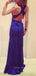 Royal Blue Mermaid Side Slit Long Evening Prom Dresses, Custom Prom Dress, YD0180