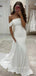 Gorgeous White Satin Off Shoulder Mermaid Long Evening Prom Dresses, Custom Wedding Dress, YD0203