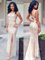 Formal Mermaid Beaded Side Slit Long Evening Prom Dresses, YD0224