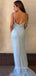 Sparkly Sequins Spaghetti Straps Mermaid V-neck Long Evening Prom Dresses, YD0226