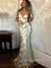 Spaghetti Straps Mermaid Tulle Applique Long Evening Prom Dresses, YD0228