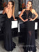 Black Chiffon Mermaid Backless Long Evening Prom Dresses, YD0232