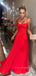 A-line Red Sweetheart Long Evening Prom Dresses, YD0237