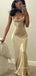 Popular Satin Spaghetti Straps Mermaid Long Evening Prom Dresses, YD0243