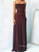 Spaghetti Straps Chiffon Black Red Long Evening Prom Dresses, Mermaid Prom Dress, YD0250