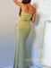 Sparkly Green Sheath Mermaid Long Evening Prom Dresses, Spaghetti Straps Prom Dress, YD0261