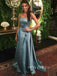 Formal A-line Satin Long Evening Prom Dresses, Strapless Prom Dress, YD0267